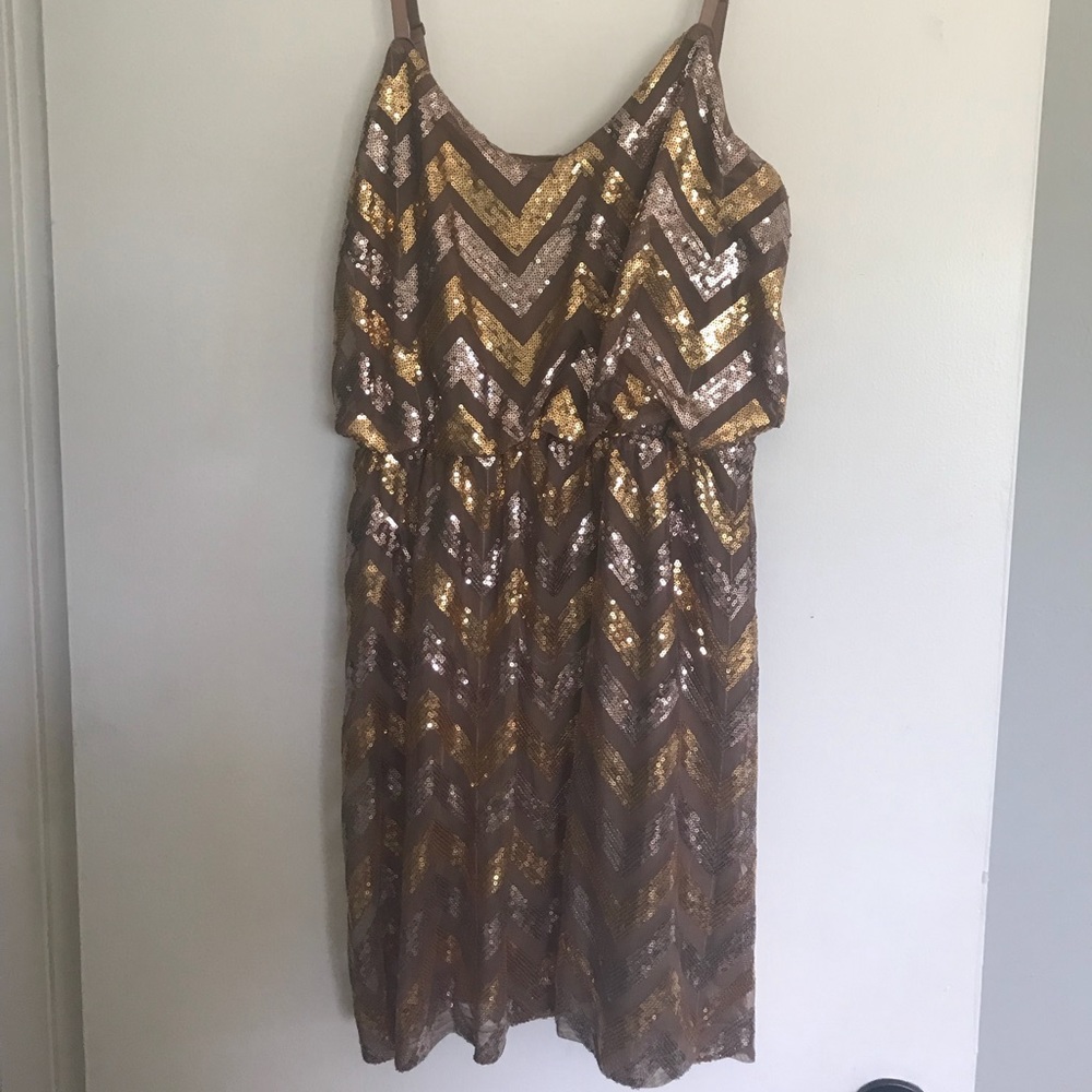Bailey Blue Sequin Chevron Dress